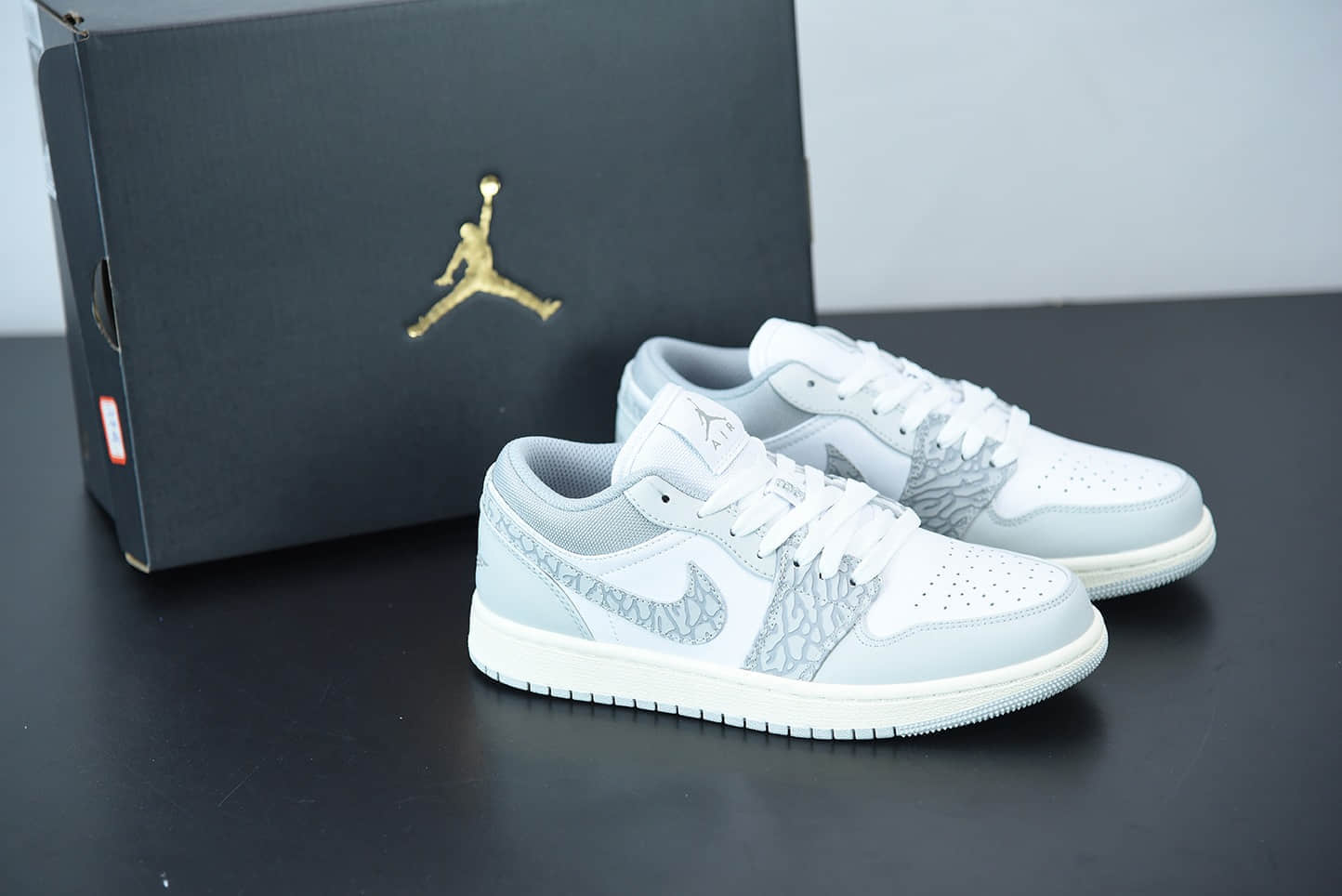 乔丹Air Jordan 1 Low PRM“Elephant Print”灰白大象低帮文化休闲板鞋纯原版本 货号:DH4269-100