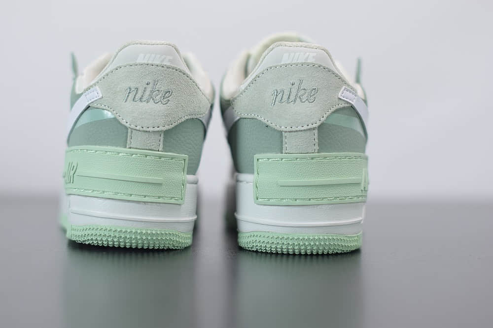 耐克Nike Air Force 1 Shadow 空军马卡龙灰淡绿3M反光低帮板鞋纯原版本 货号：CW2655-001