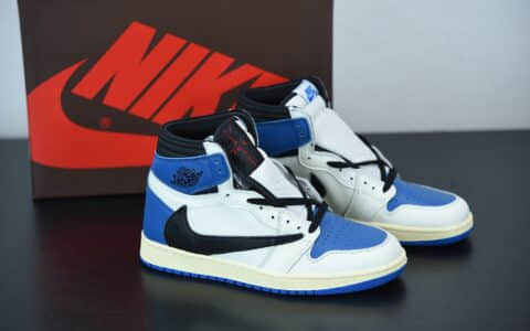 乔丹Travis Scott x Air Jordan 1 High OG 藤原浩三方联名闪电倒勾高帮板鞋纯原版本 货号： DH3227-105