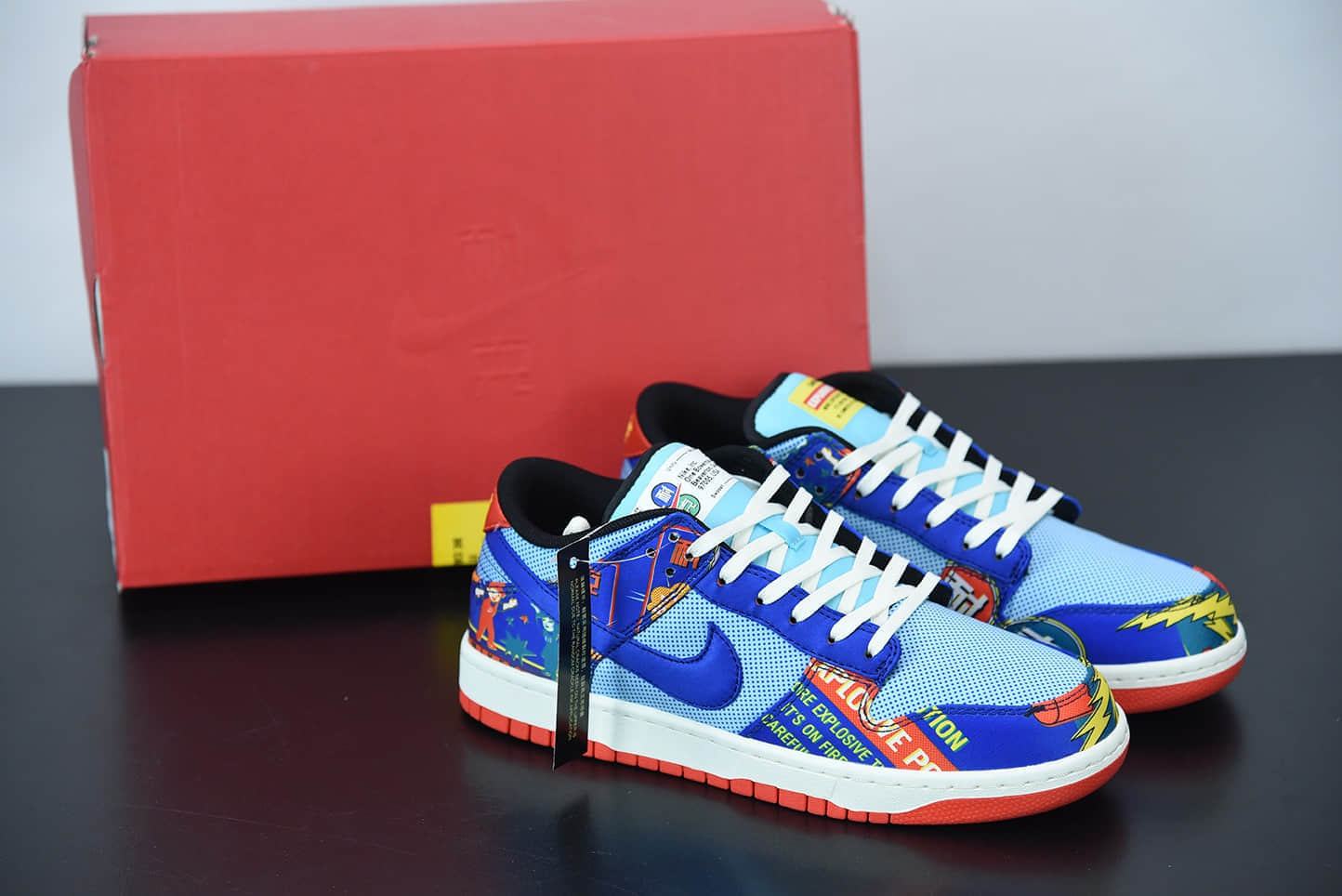 耐克Nike Dunk Low 「Firecracker」全新双层刮刮乐蓝红鞭炮低帮休闲板鞋纯原版本 货号：DH4966-446