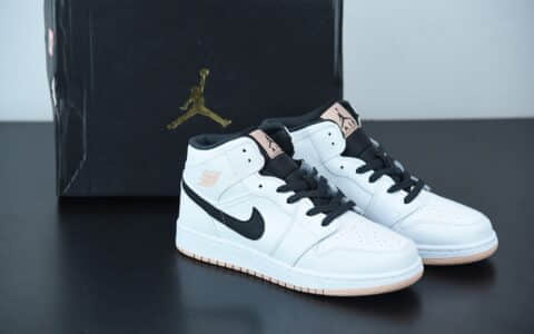 乔丹Air Jordan 1 Mid 白粉色中帮百搭休闲运动板鞋纯原版本 货号：554725-180