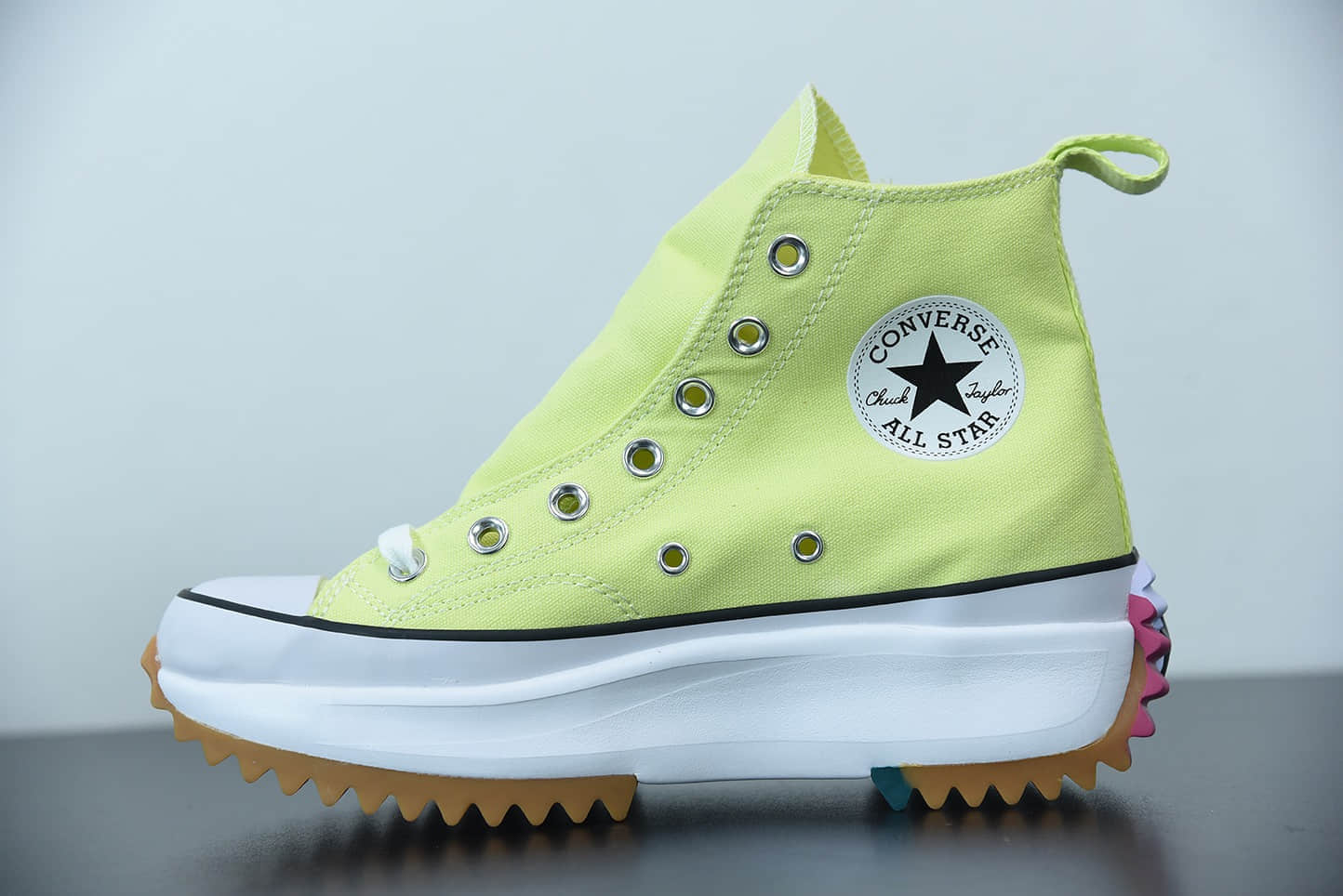 匡威Converse Run Star x JW Anderson 联名黄色松糕厚底高帮帆布鞋纯原版本 货号：571112C