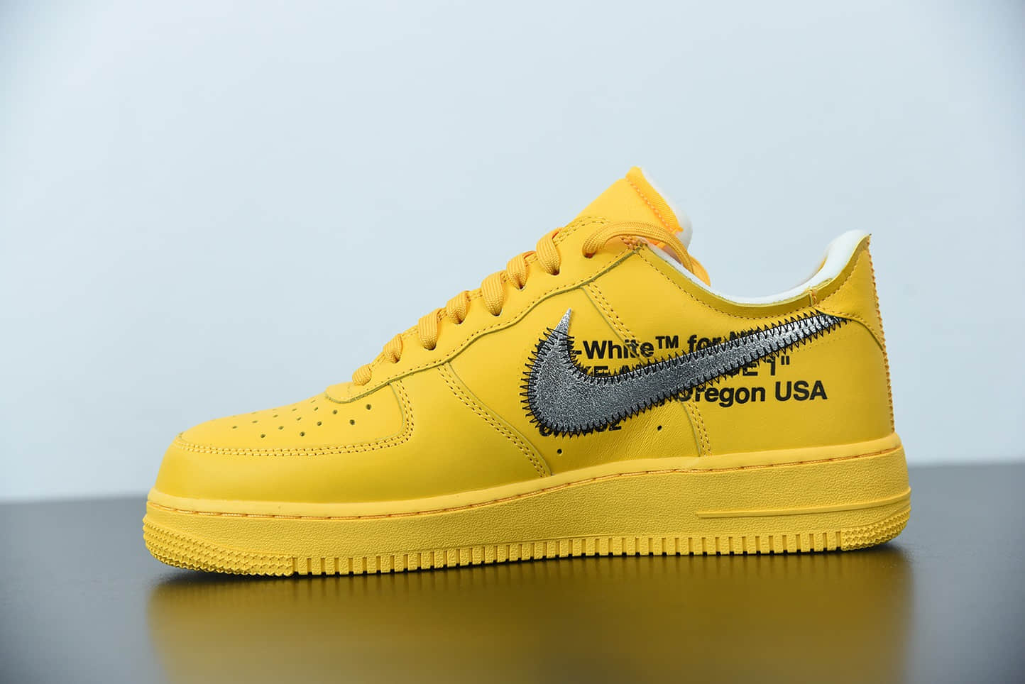 耐克Off-White™ x Nike Air Force 1 Low’07University GoldMetallic Silver艺术馆黄色空军一号经典低帮百搭休闲运动板鞋纯原版本 货号：DD1876-700