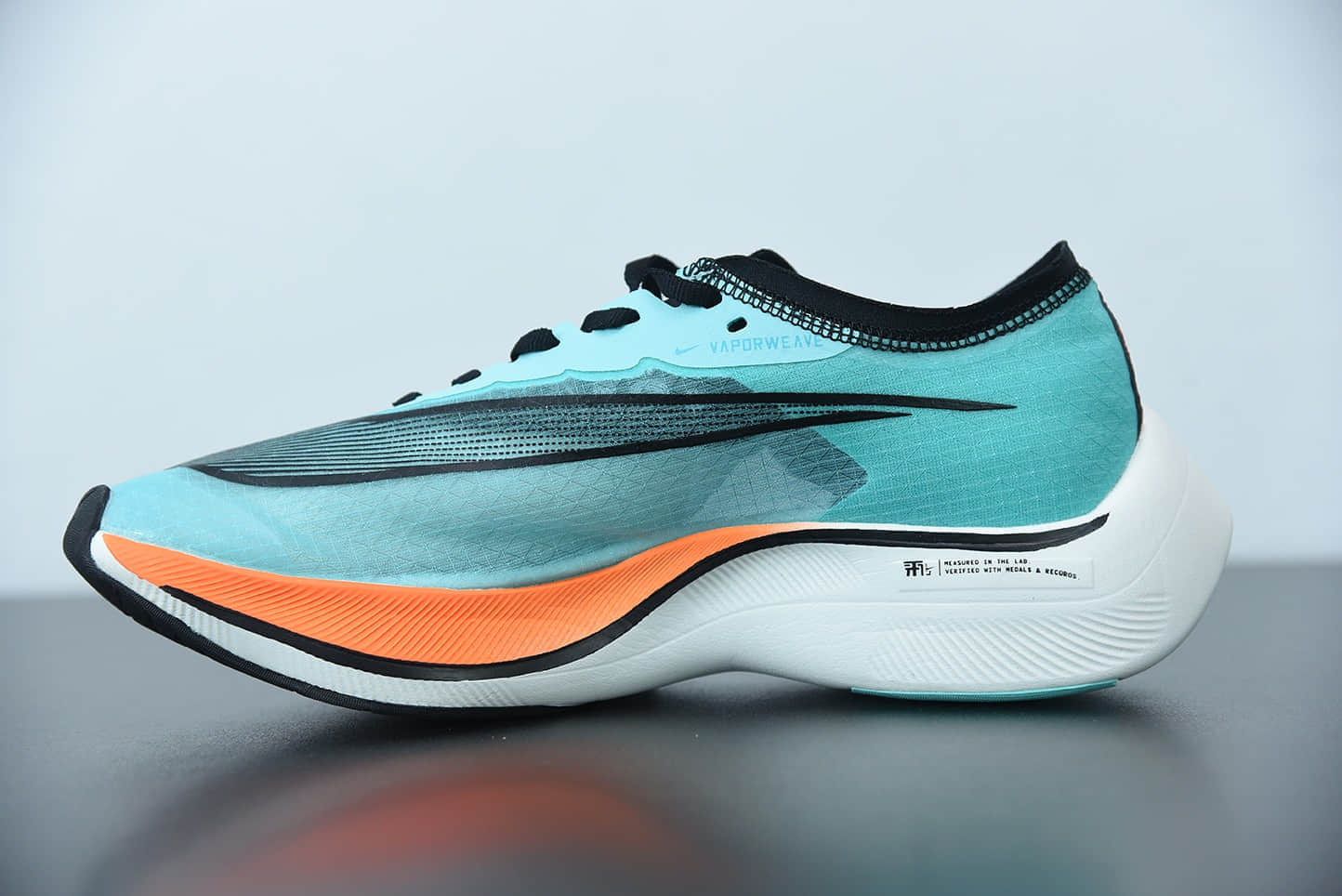 耐克 Nike Zoom X Vaporfly Next% 马拉松蓝橙鸳鸯半透明网纱疾速跑鞋纯原版本 货号：CD4553-300