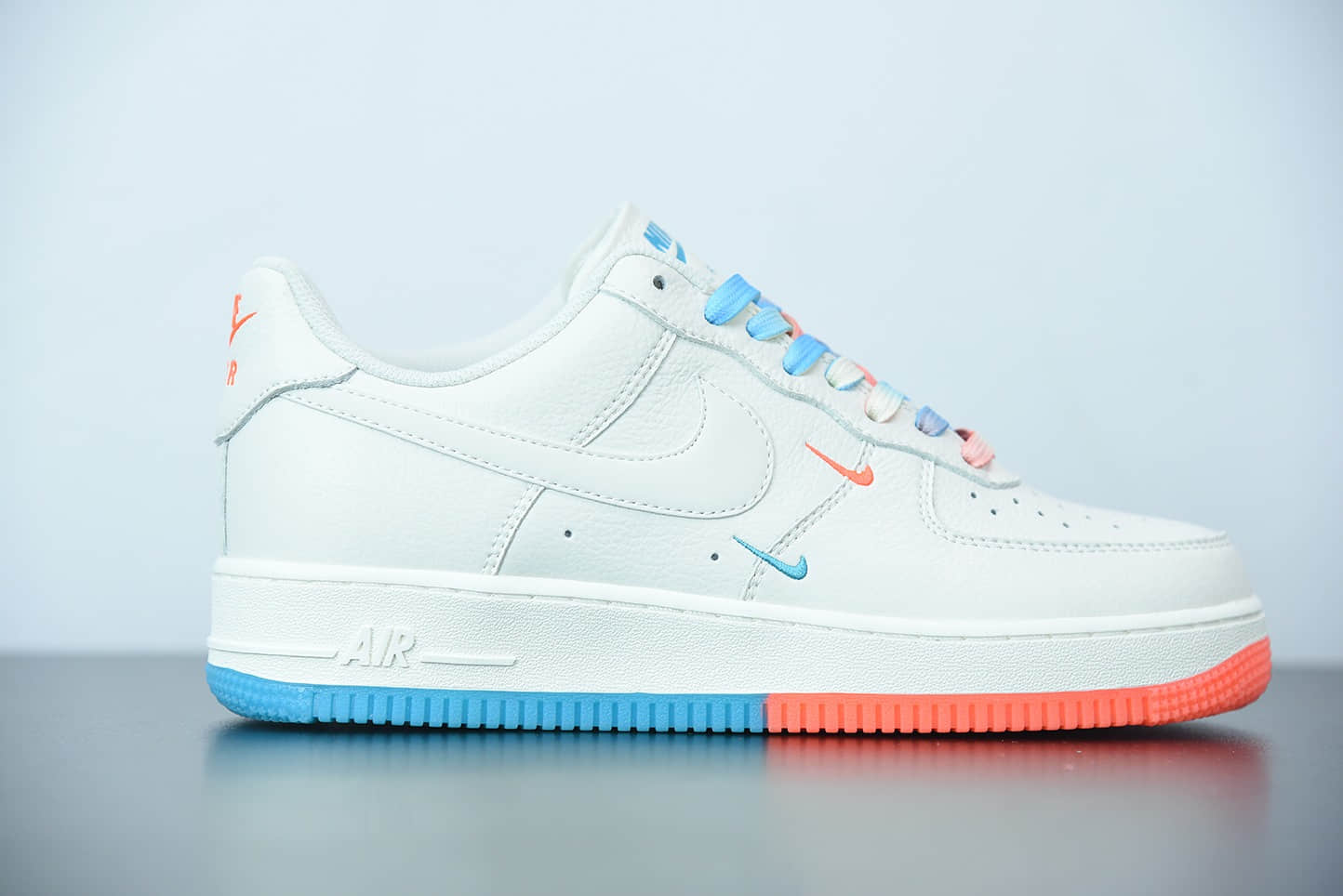 耐克 Nike Air Force 1 白橙蓝双钩空军一号低帮运动休闲板鞋纯原版本 货号:CT1989-103