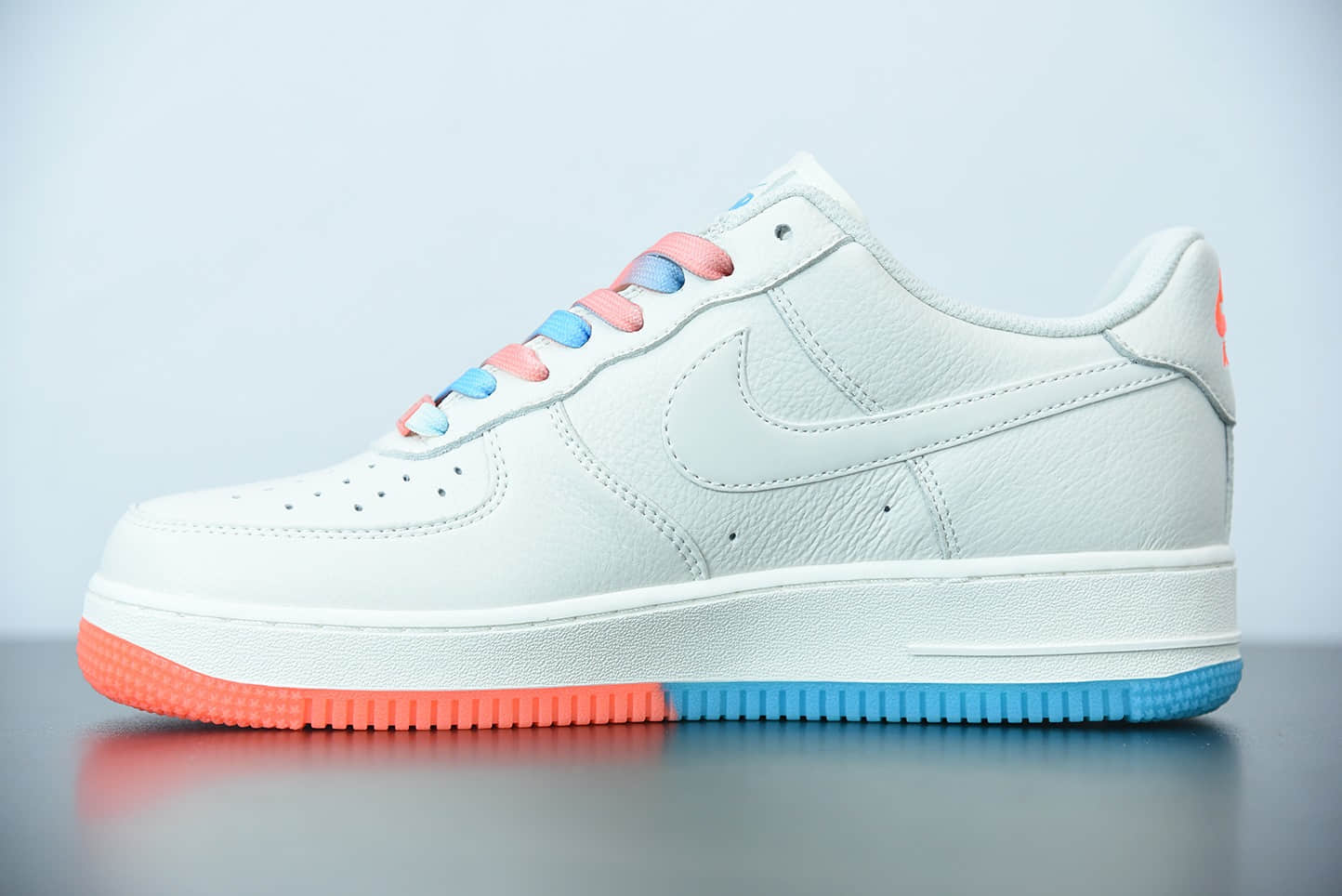 耐克 Nike Air Force 1 白橙蓝双钩空军一号低帮运动休闲板鞋纯原版本 货号:CT1989-103