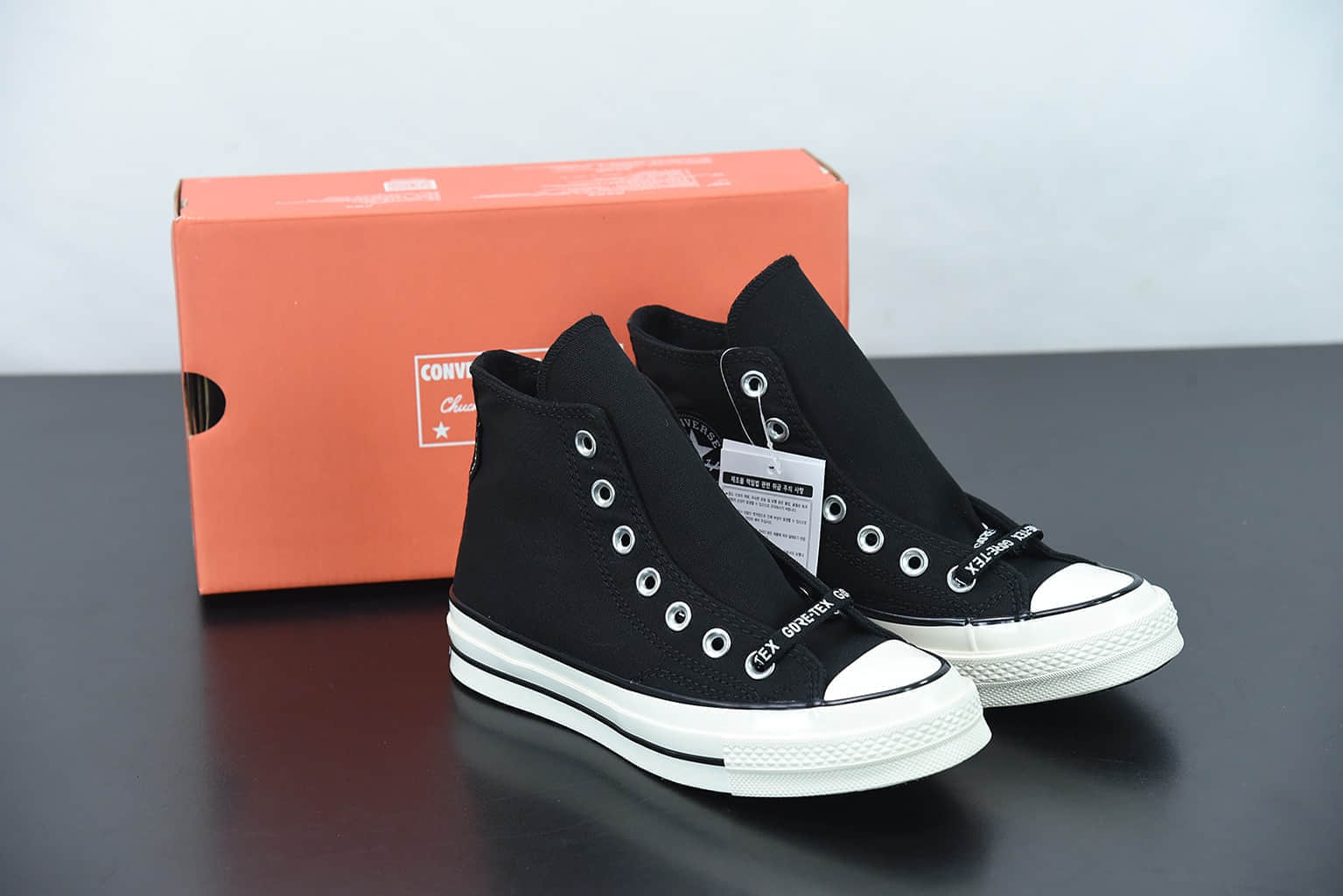 匡威 Converse Chuck 1970s GORE-TEX Canvas High Top 户外机能风黑色高帮板鞋纯原版本 货号：163343C