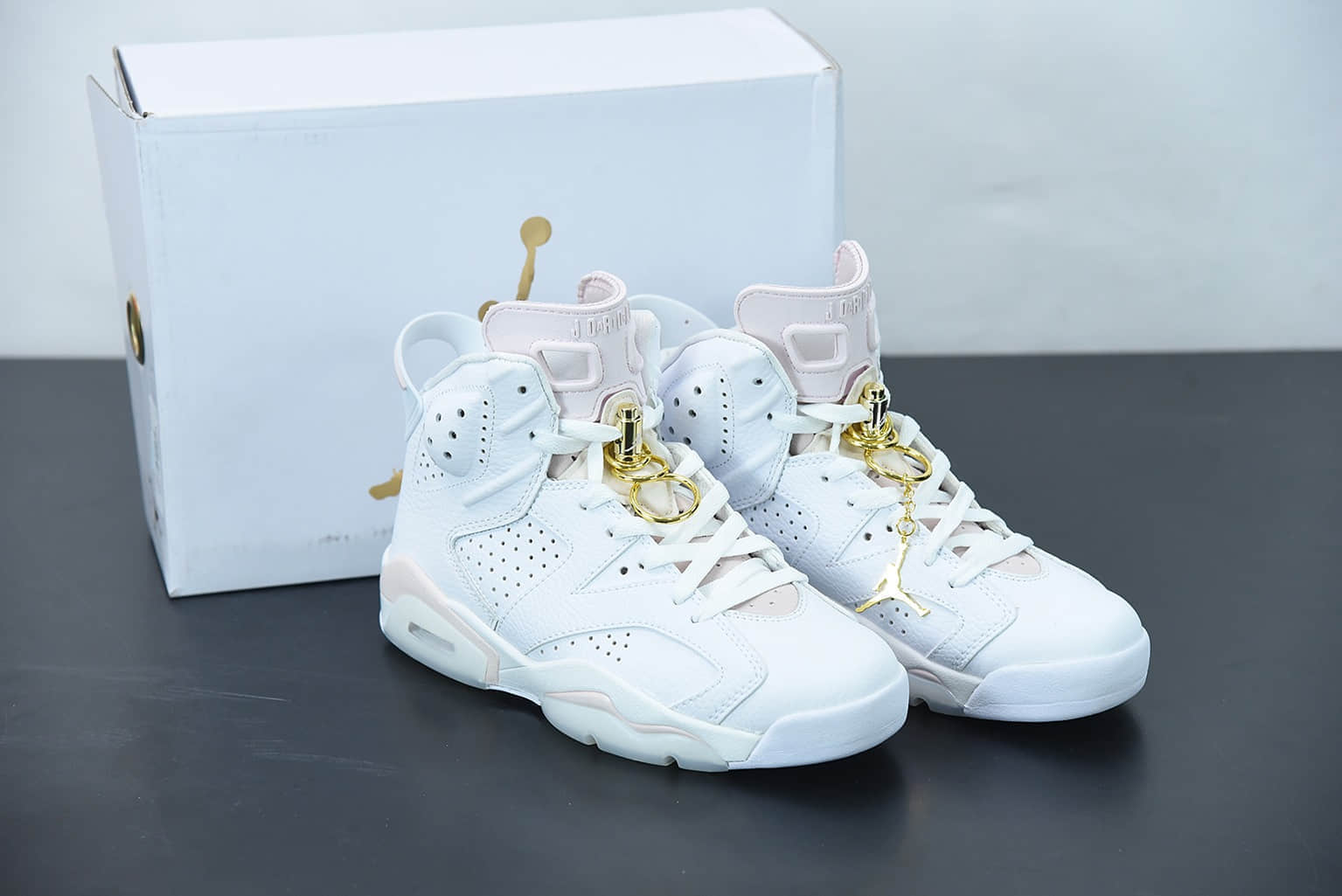 乔丹Air Jordan AJ6 WMNS “Gold Hoops”金粉高帮篮球鞋纯原版本 货号:DH9696-100