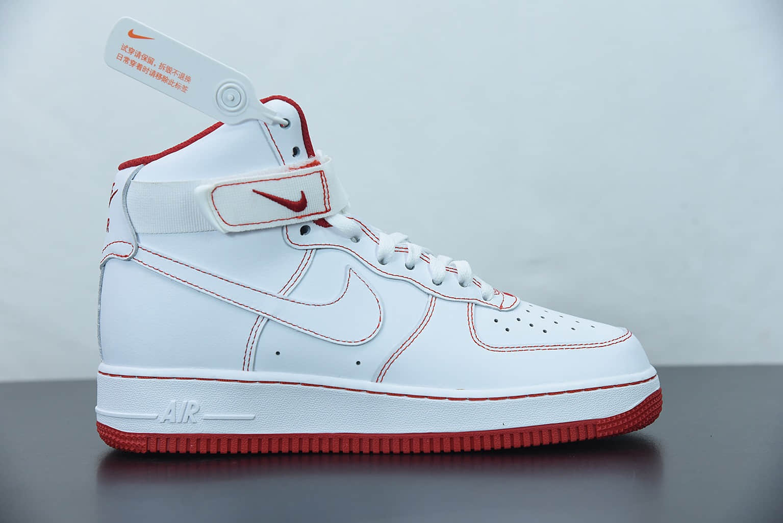 耐克 Nike Air Force 1 High '07 空军一号白红高帮休闲板鞋纯原版本 货号:CV1753-100