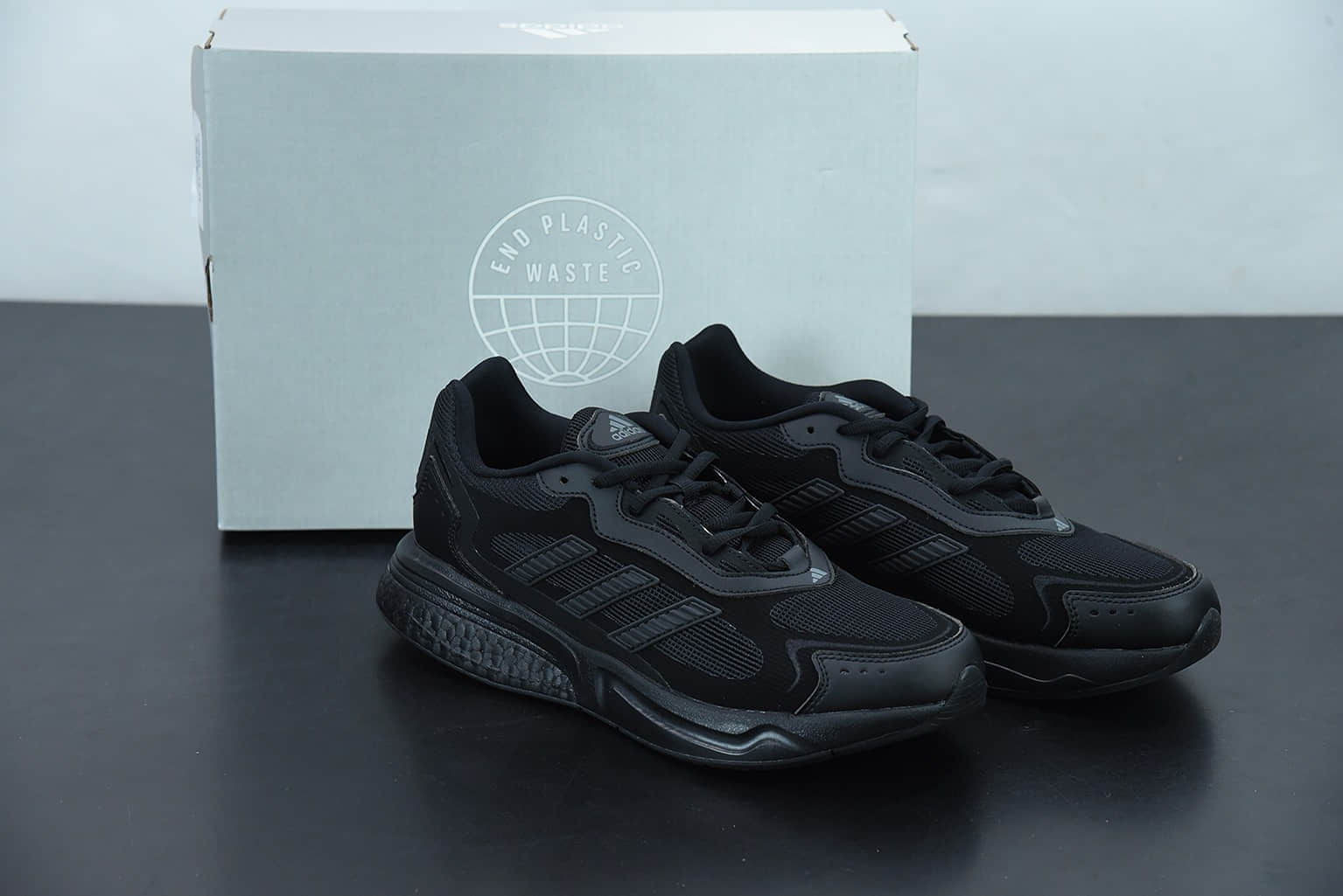 阿迪达斯Adidas Supernova M 网面黑色透气爆米花缓震跑鞋纯原版本 货号:GY0411