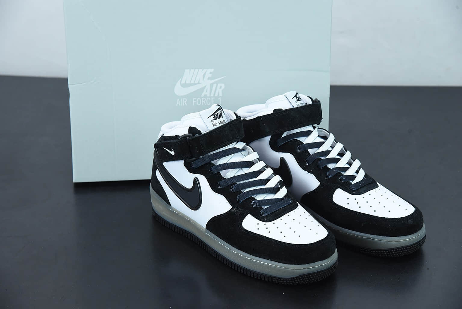 耐克 Nike Slam Jam x NIke Air Force 1'07 Mid黑白熊猫中帮生胶板鞋纯原版本 货号:BC9825-101