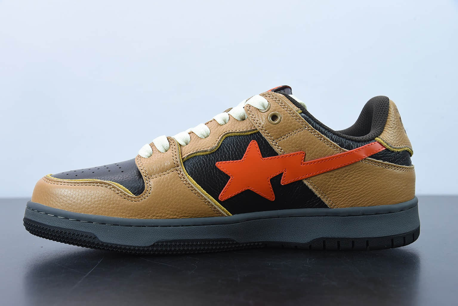 Human Made Bape Sta Sk8 To Nigo 潮流教父Nigo品牌黑棕色猿人头经典滑板百搭休闲运动板鞋纯原版本 货号： 1G70191034