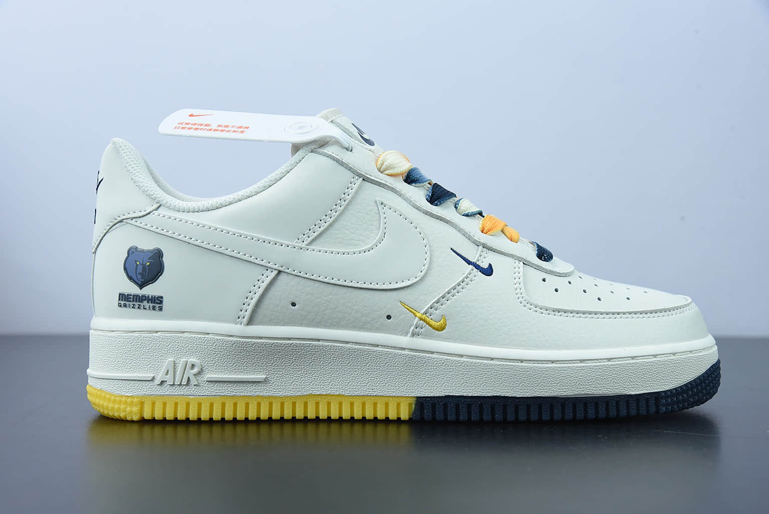 耐克 Nike AF 1'07 Low Su19 米蓝黄 孟菲斯灰熊队城市限定低帮空军一号休闲板鞋纯原版本 货号：TN2569-307