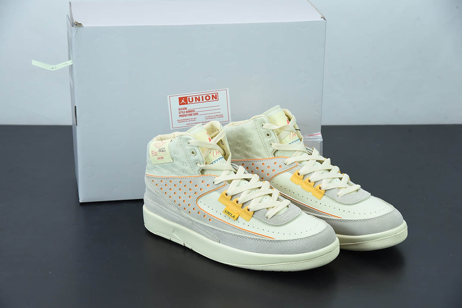 乔丹 Air Jordan Union x Air Jordan 2 Rattan 高帮米黄色篮球鞋纯原版本 货号：DN3802-200