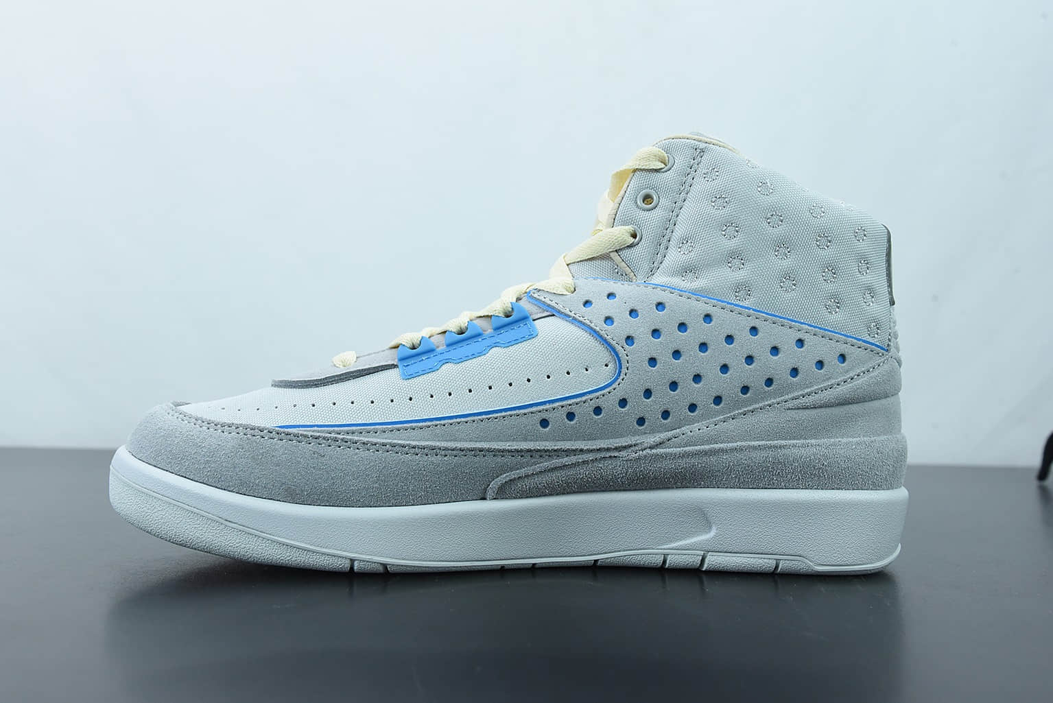乔丹 Air Jordan Union LA x Air Jordan 2 GreyFog 高帮联名灰蓝篮球鞋纯原版本 货号：DN3802-001