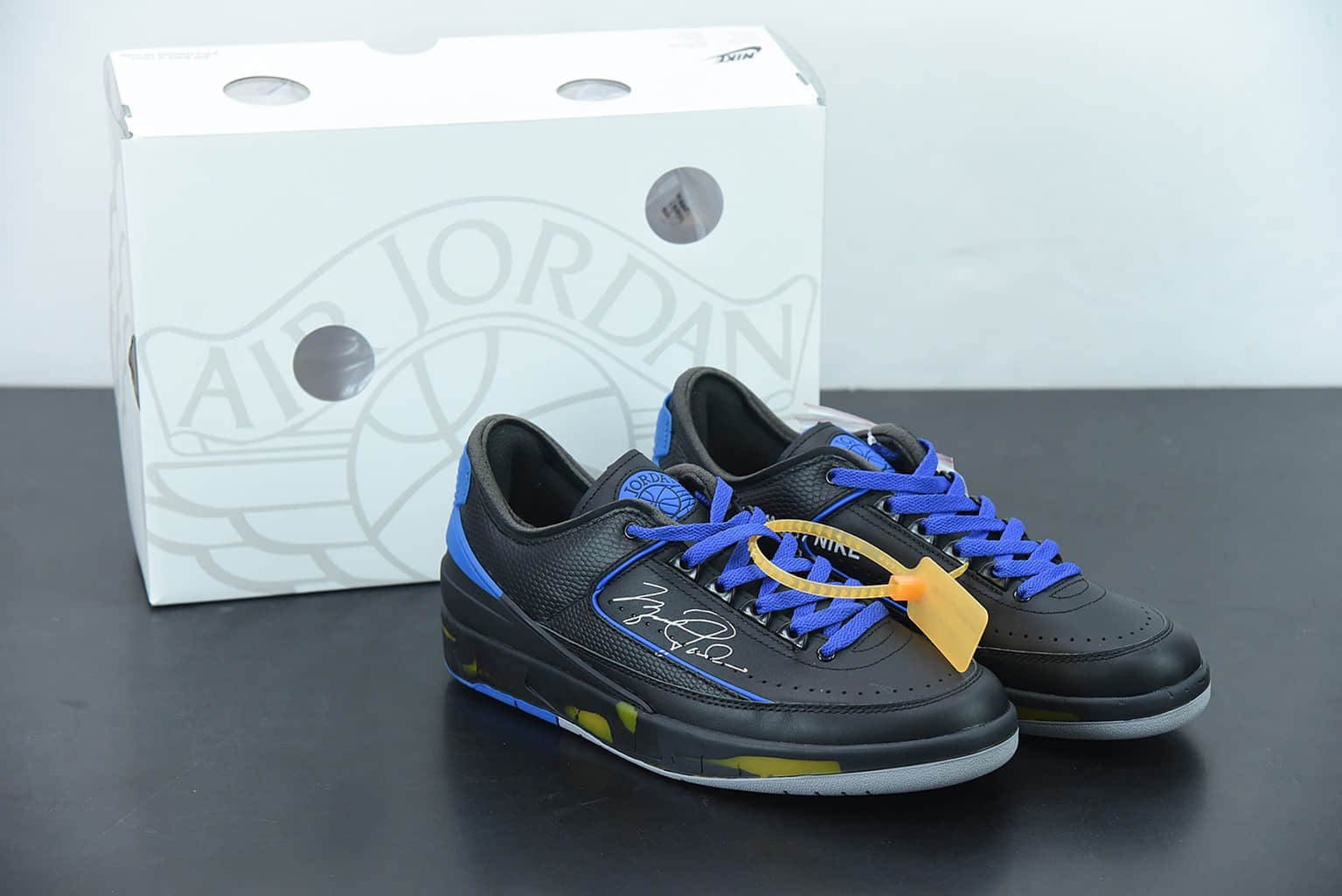 乔丹Air Jordan Off White x Air Jordan 2 Low SP AJ2 乔2黑蓝配色联名款篮球鞋纯原版本 货号:DJ4375-004