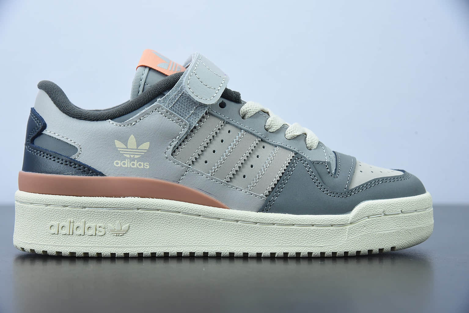 阿迪达斯 Adidas originals Forum 84 Low Concrete“混凝土”灰橙罗马系列魔术贴低帮复古系带百搭休闲运动板鞋纯原版本 货号:GX4576