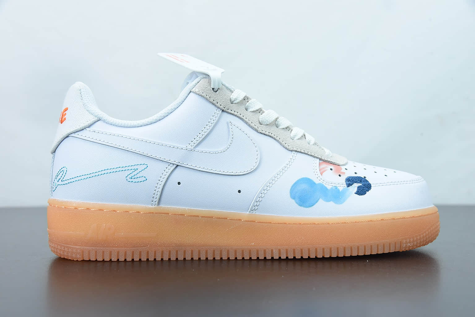 耐克 Nike Mayumi Yamase x Nk Flyleather AF1'07 Low 手绘涂鸦空军一号低帮休闲板鞋纯原版本 货号：DB3595-100