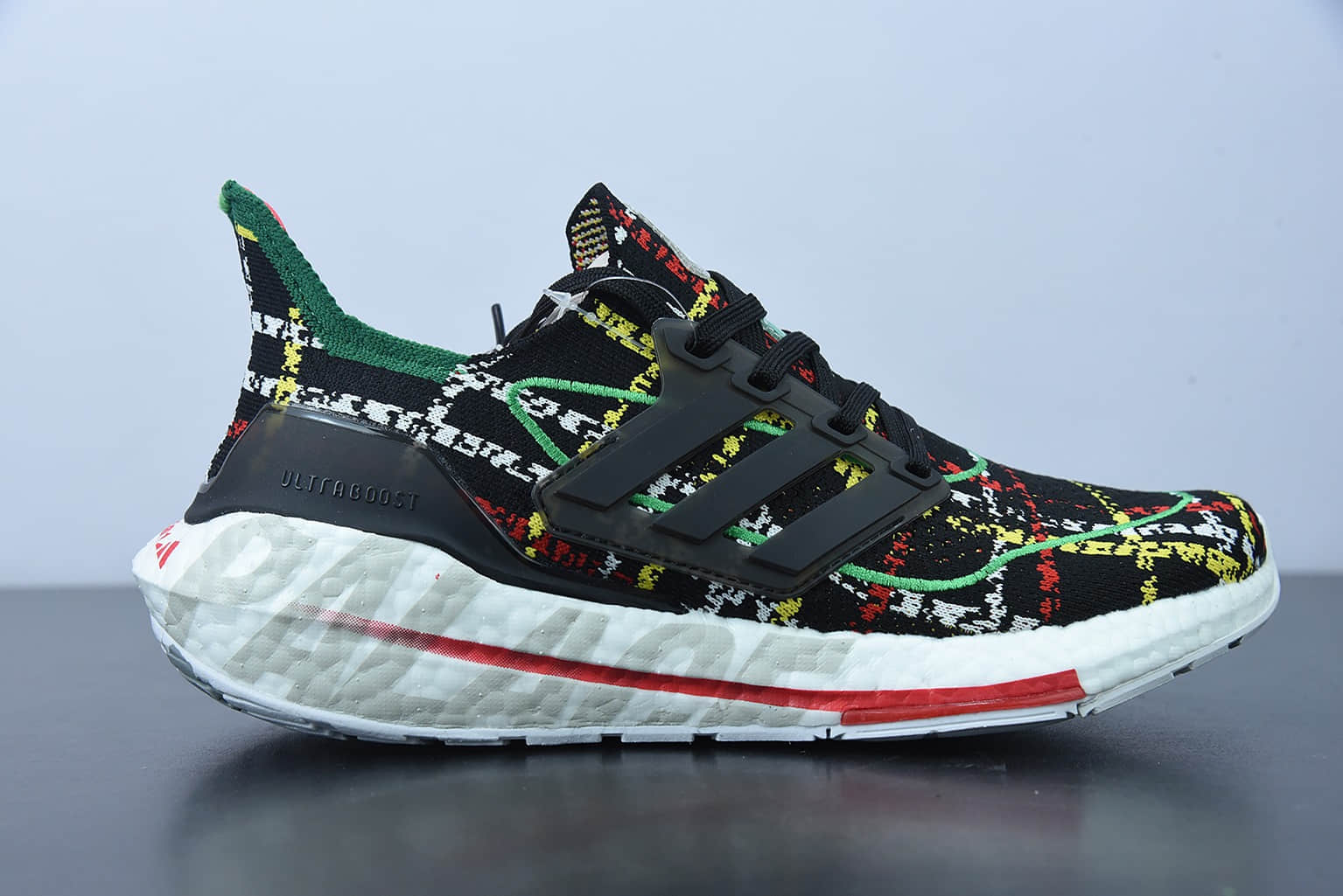 阿迪达斯 Adidas Palace x Ad Ultra Boost 2021 Y3联名款针织黑彩新款7.0厚底爆米花跑鞋纯原版本 货号： GY5555