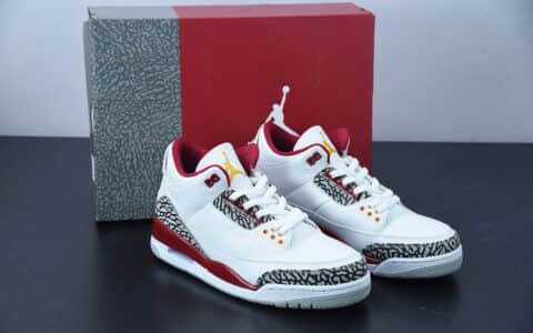 乔丹Air Jordan 3 Retro Cardinal  AJ3白孔雀篮球鞋纯原版本 货号：CT8532-126