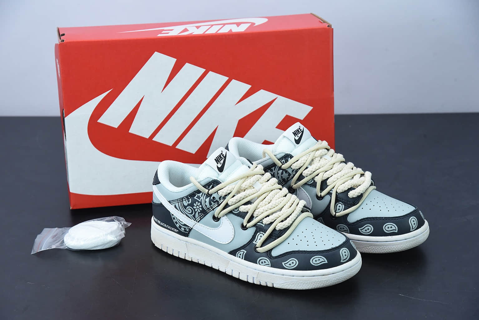 耐克 Nike Dunk Low Retro Vibe风做旧解构鞋带烟灰色低帮运动休闲板鞋纯原版本 货号:DD1503-109