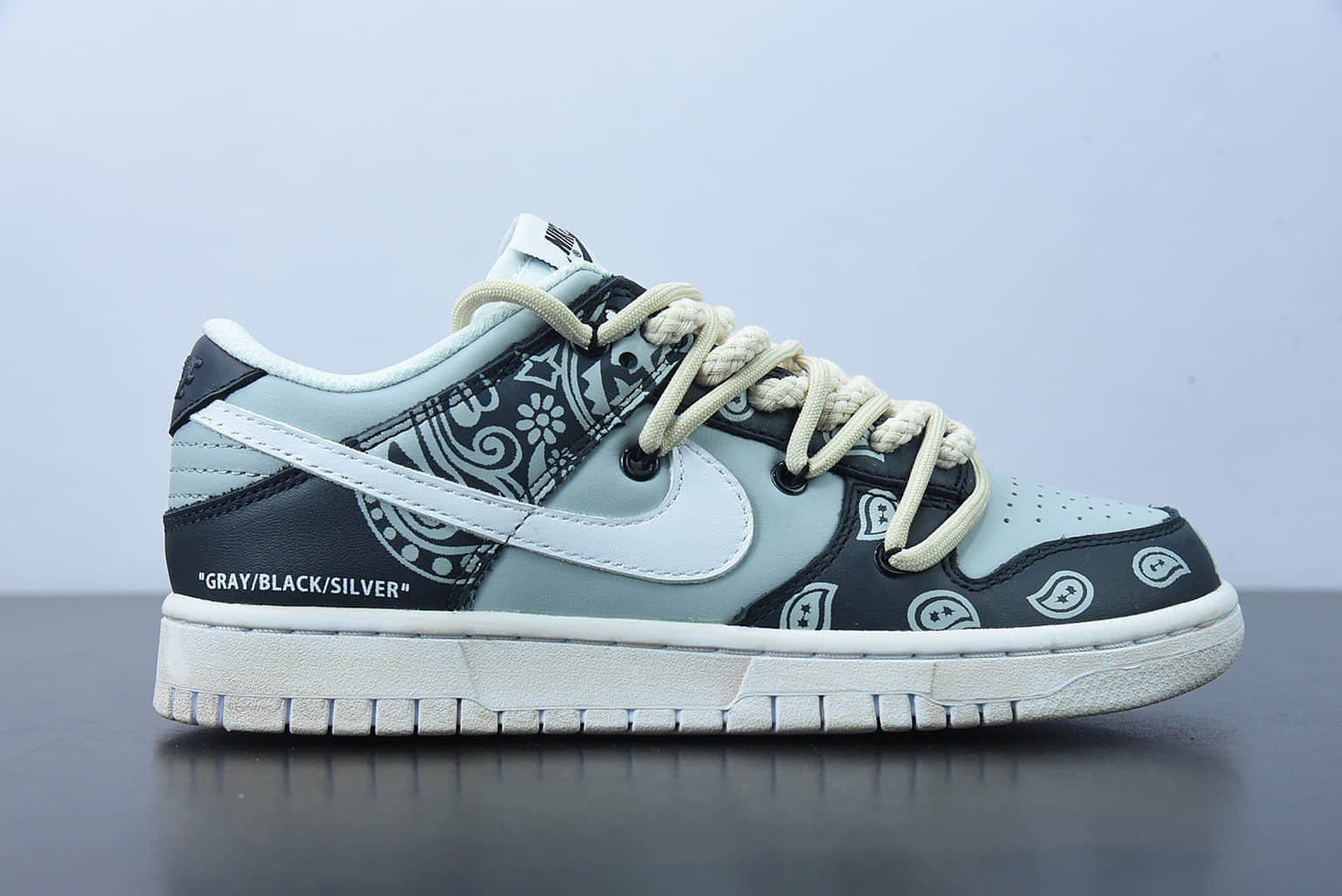 耐克 Nike Dunk Low Retro Vibe风做旧解构鞋带烟灰色低帮运动休闲板鞋纯原版本 货号:DD1503-109