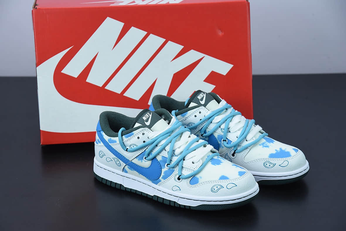 耐克 Nike SB DUNK LOW “Retro”解构闪电风蓝腰果花低帮休闲板鞋纯原版本 货号:DH0957-100