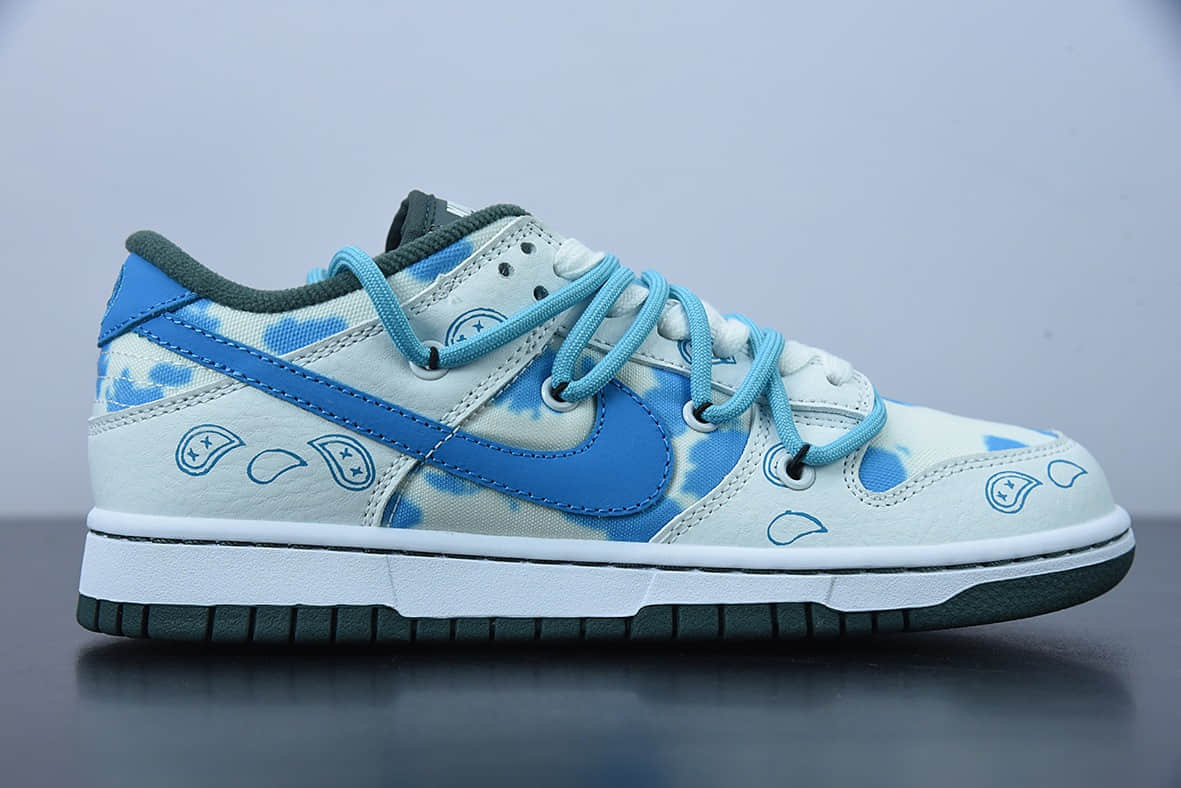 耐克 Nike SB DUNK LOW “Retro”解构闪电风蓝腰果花低帮休闲板鞋纯原版本 货号:DH0957-100