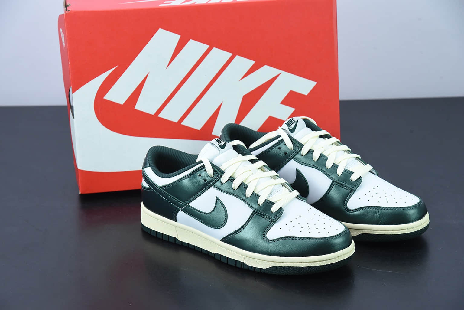 耐克 Nike Dunk Low Vintage Green 海军绿做旧白绿低帮运动休闲板鞋纯原版本 货号:DQ8580-100