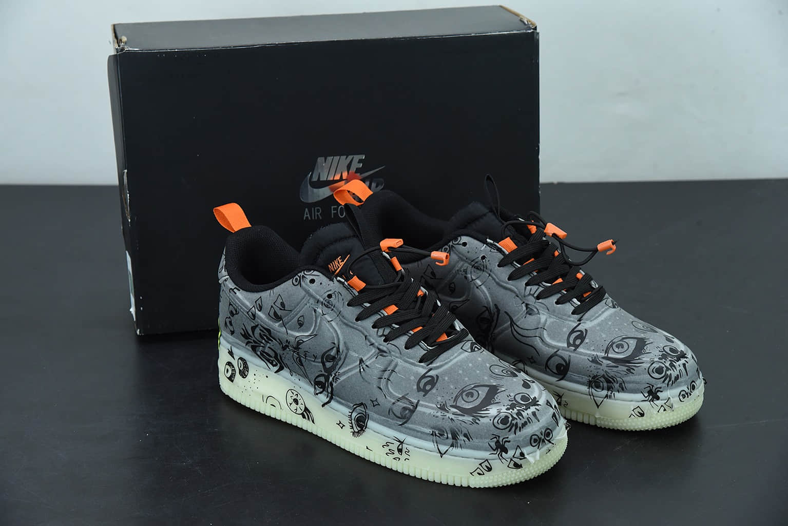 耐克Nike AirForce 1 CR Experimental-Type N. 354Halloween空军一号“面包海绵黑橙万圣节夜光”低帮休闲文化板鞋纯原版本 货号:DC8904-001