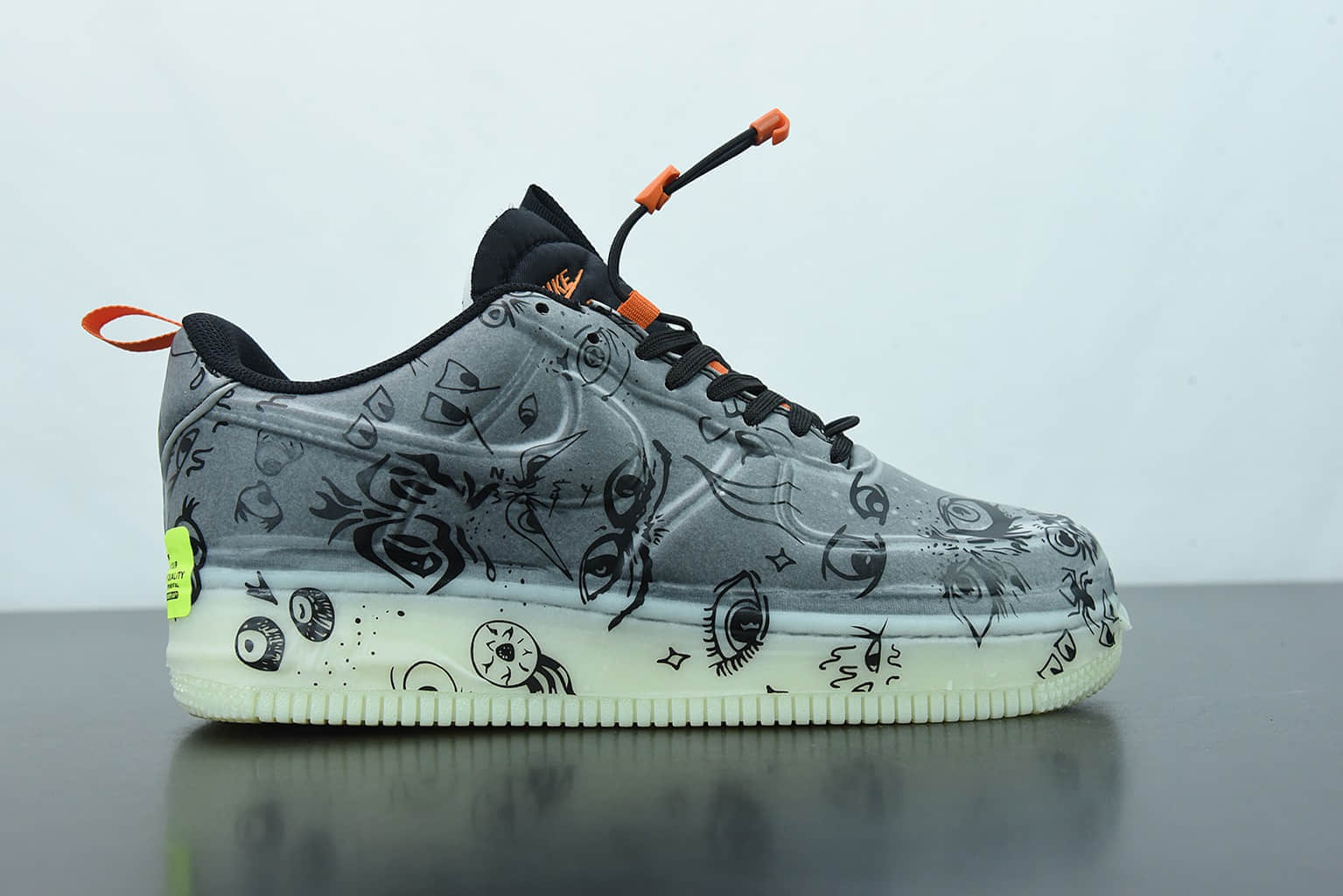 耐克Nike AirForce 1 CR Experimental-Type N. 354Halloween空军一号“面包海绵黑橙万圣节夜光”低帮休闲文化板鞋纯原版本 货号:DC8904-001