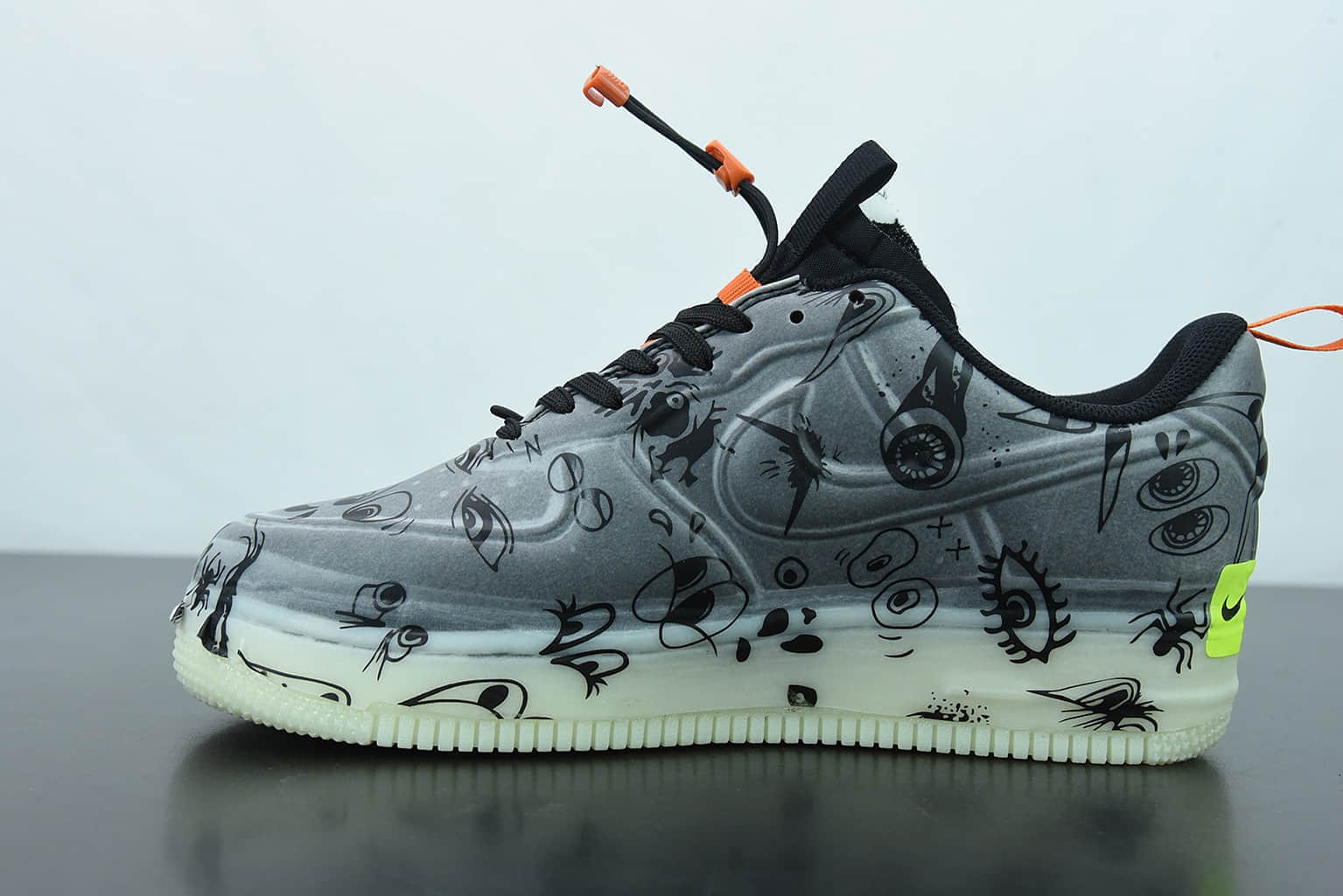 耐克Nike AirForce 1 CR Experimental-Type N. 354Halloween空军一号“面包海绵黑橙万圣节夜光”低帮休闲文化板鞋纯原版本 货号:DC8904-001