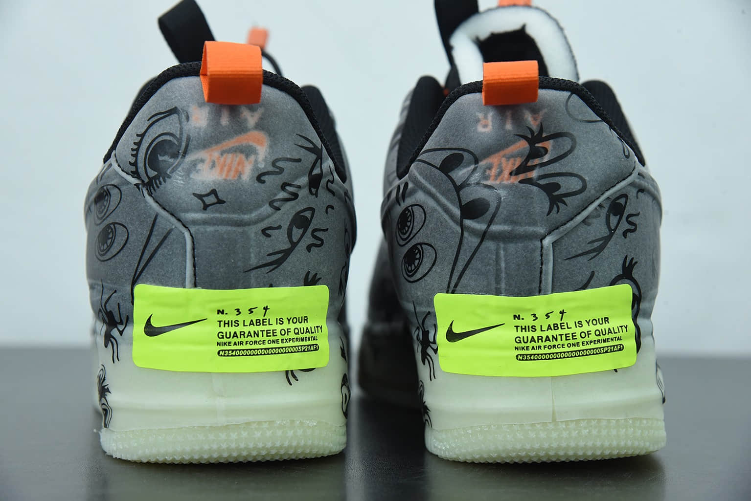 耐克Nike AirForce 1 CR Experimental-Type N. 354Halloween空军一号“面包海绵黑橙万圣节夜光”低帮休闲文化板鞋纯原版本 货号:DC8904-001