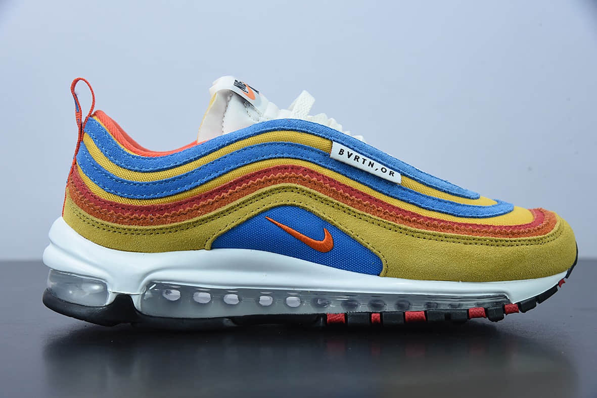耐克 Nike Air Max 97 红黄蓝全掌气垫复古子弹跑步鞋纯原版本 货号:DH1085-700