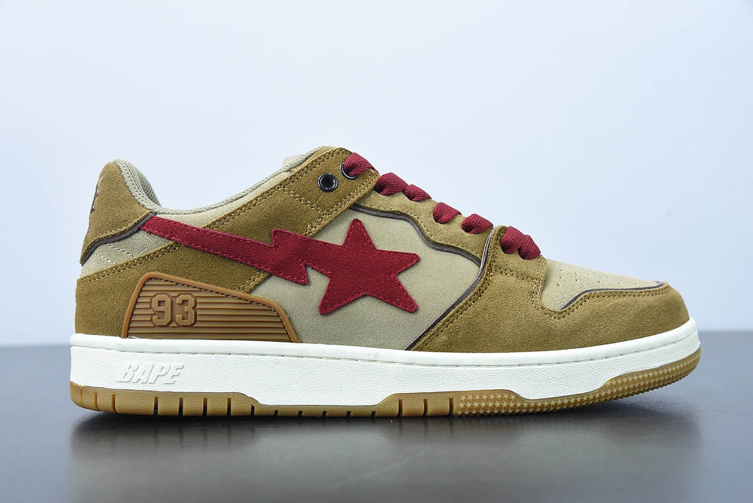 Human Made Bape Sta Sk8 To Nigo 潮流教父Nigo品牌棕红色猿人头经典滑板百搭休闲运动板鞋纯原版本 货号： 1G801009I