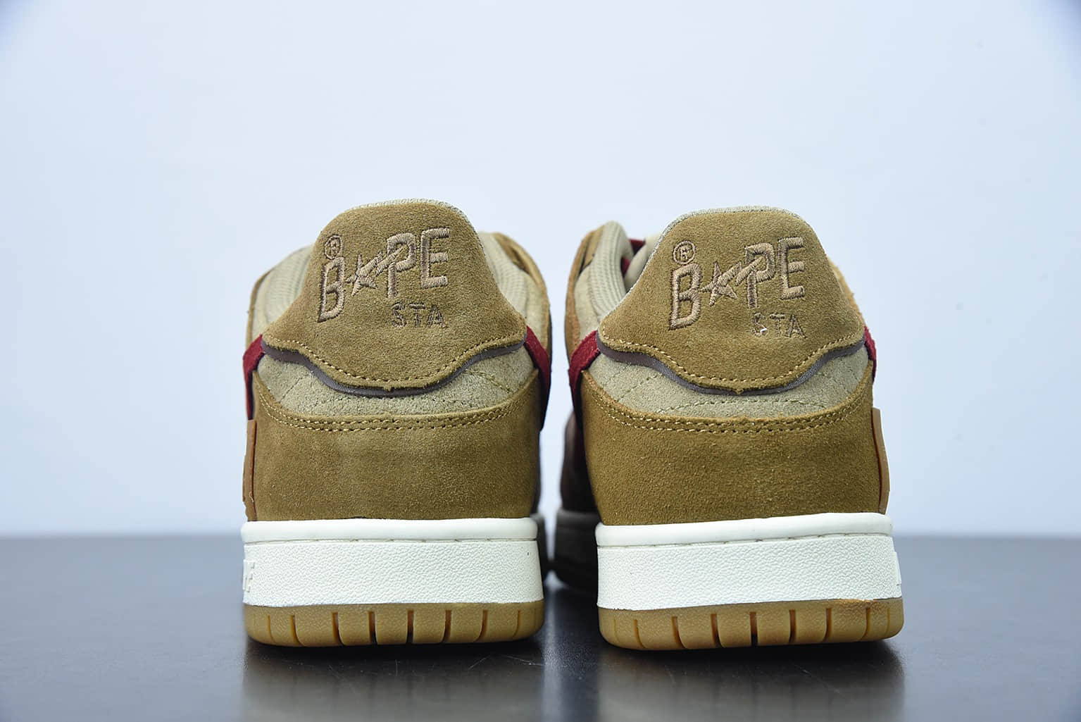 Human Made Bape Sta Sk8 To Nigo 潮流教父Nigo品牌棕红色猿人头经典滑板百搭休闲运动板鞋纯原版本 货号： 1G801009I