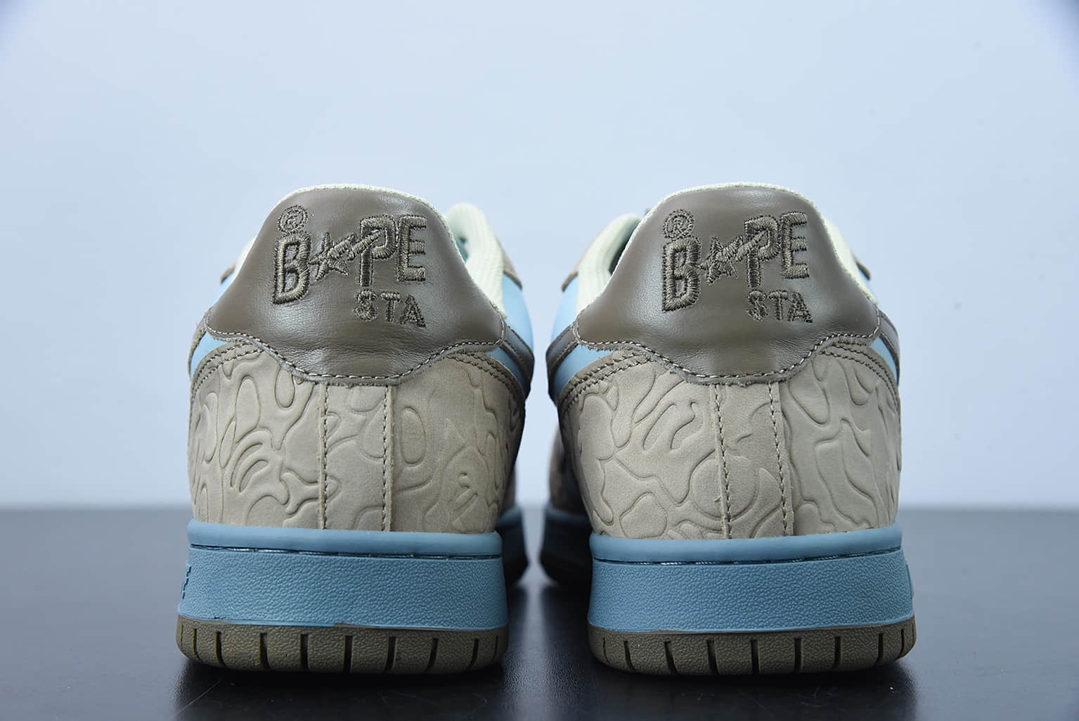 Human Made Bape Sta Sk8 To Nigo 潮流教父Nigo品牌灰蓝色猿人头经典滑板百搭休闲运动板鞋纯原版本 货号：1G801009I