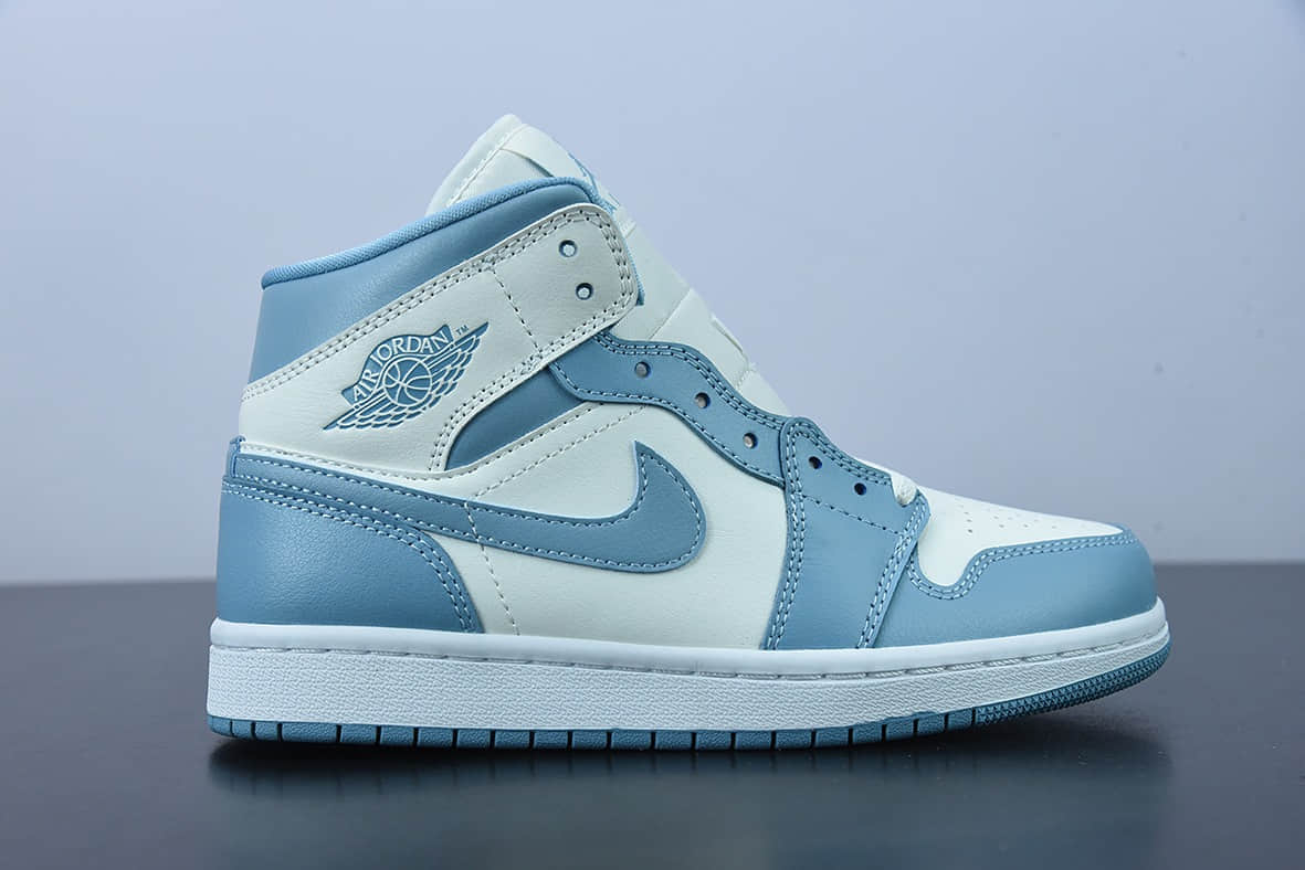 乔丹 Air Jordan 1 Mid UNC AJ1北卡蓝白蓝中帮女子篮球鞋纯原版本 货号：BQ6472-141