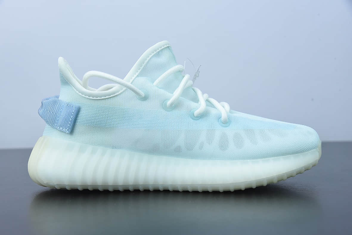 阿迪达斯 Adidas Yeezy Boost 350 V2晶透蓝Ash Pearl椰子百搭轻便爆米花中底休闲运动慢跑鞋纯原版本 货号：GW2869