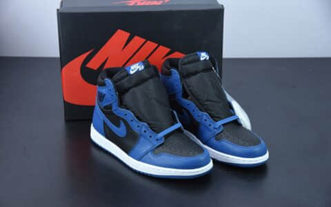 乔丹Air Jordan Retro High OG Dark Marina Blue AJ1黑蓝高帮篮球鞋纯原版本 货号：555088-404