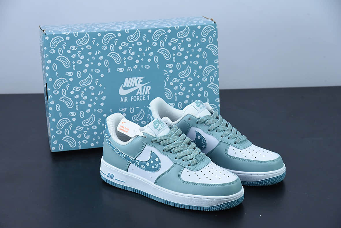 耐克Nike Air Force 1 AF1 白蓝腰果花空军一号低帮板鞋纯原版本 货号：XM9612-092