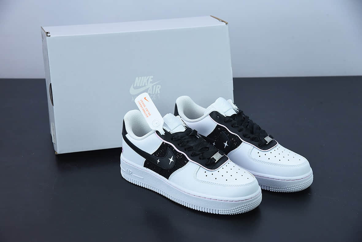 耐克Nike Air Force 1 AF1 空军一号白黑丝绸鞋带低帮休闲文化板鞋纯原版本 货号:DD8959-100