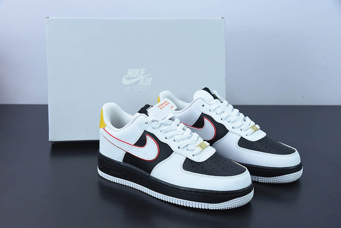 耐克Nike Air Force 1'07 Low 熊猫白黑拼接空军一号低帮休闲板鞋纯原版本 货号：SJ5588-100
