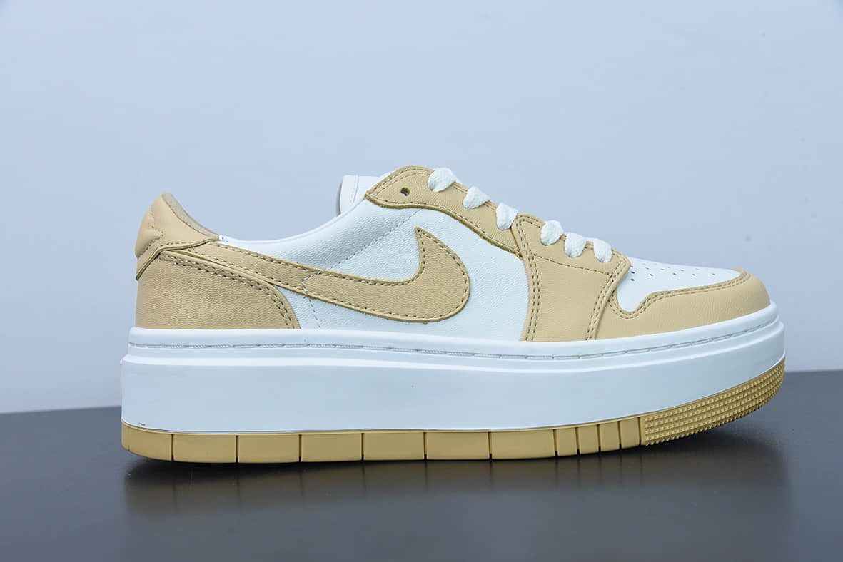 乔丹Air Jordan 1 Elevate Low SE Wolf Grey AJ1厚底白杏配色复古篮球鞋纯原版本 货号：DH7004-102