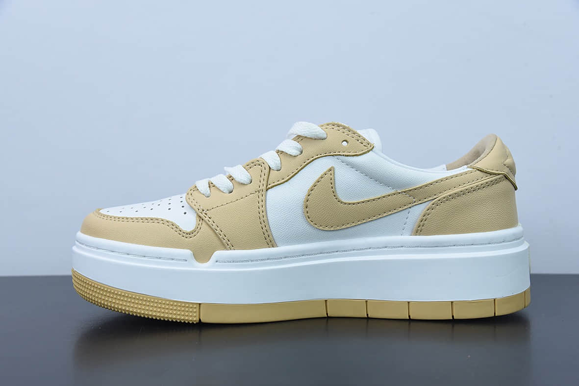 乔丹Air Jordan 1 Elevate Low SE Wolf Grey AJ1厚底白杏配色复古篮球鞋纯原版本 货号：DH7004-102