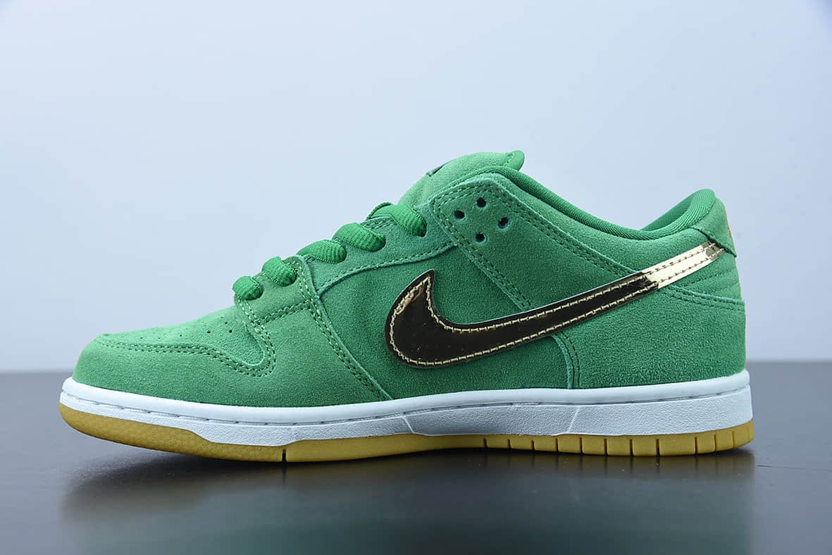 耐克 Nike SB Dunk LowSt. Patrick’s Day凯尔特人绿金四叶草刺绣低帮板鞋纯原版本 货号:BQ6817-303