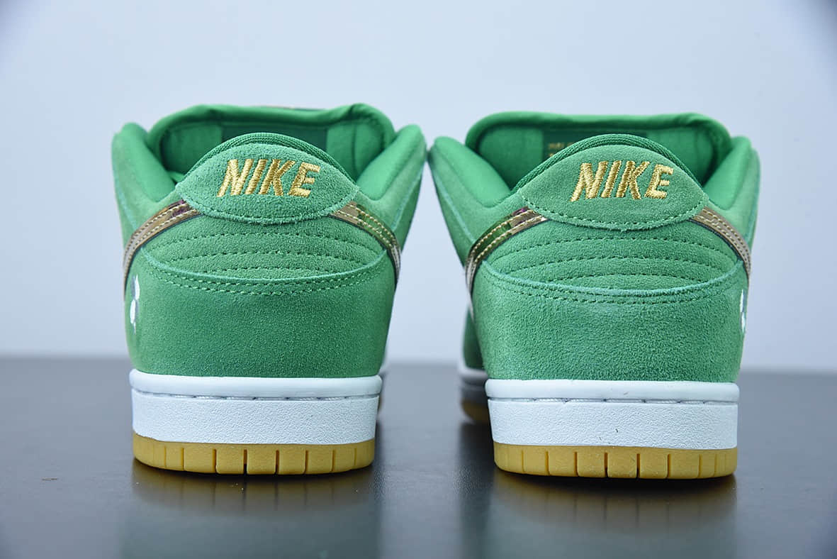 耐克 Nike SB Dunk LowSt. Patrick’s Day凯尔特人绿金四叶草刺绣低帮板鞋纯原版本 货号:BQ6817-303