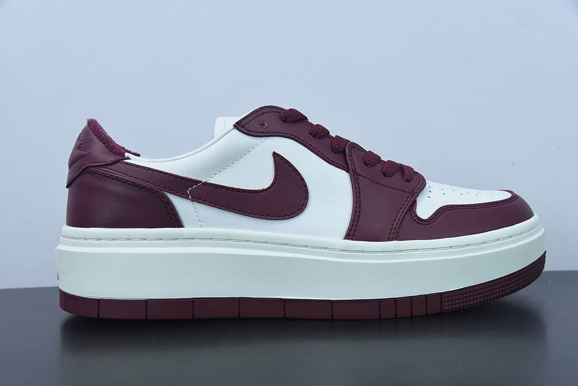 乔丹Air Jordan 1 Elevate Low SE Wolf Grey 小AJ 酒红厚底复古篮球鞋纯原版本 货号:DH7004-161