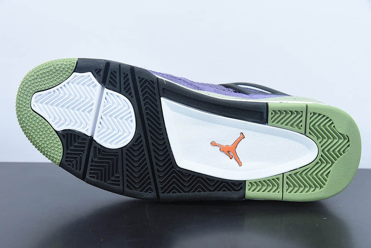 乔丹Air Jordan 4 Retro Bred 紫色麂皮初号机AJ4代中帮复古休闲运动文化篮球鞋纯原版本 货号:AQ9129-500