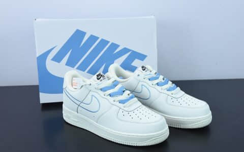 耐克 Nike Air Force 1’07 Low 蓝色电绣勾空军一号低帮休闲板鞋纯原版本 货号：CL6326-118